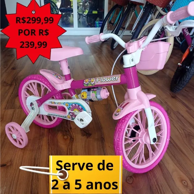 Bicicleta Infantil Aro 12 Menina Flower Nova