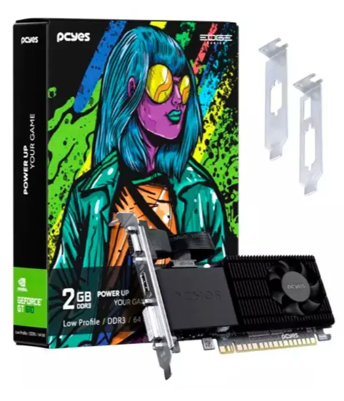 Placa de Video Pcyes GeForce GT 610, 2GB Nova lacrada Hdmi Dvi e Vga