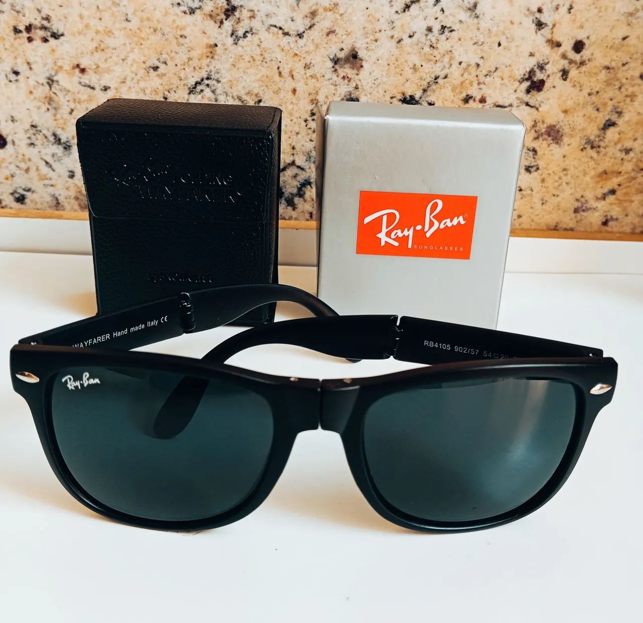 Ray-ban Wayfarer Rb4105 Dobrável 54x20 Lente Safira  - Foto 2