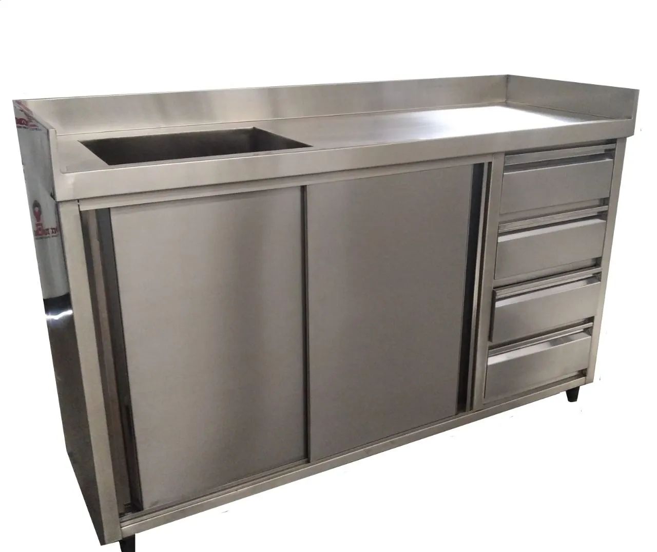 Balcão de Aço Inox com Pia e Gavetas - Ideal para Cozinha Industrial!