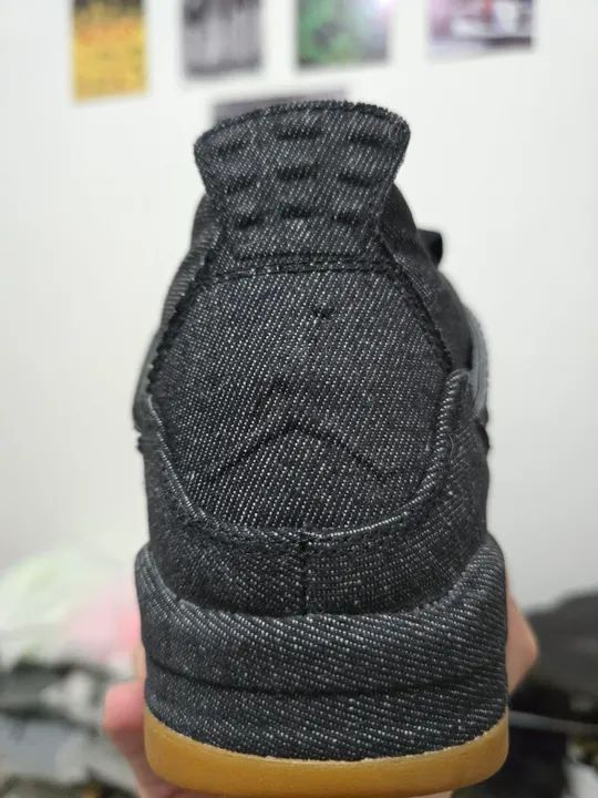 Tênis Air Jordan 4 Retro Denim Levi's - Preto - Foto 5