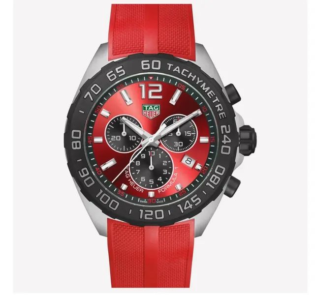 Rel gio TAG Heuer Masculino Borracha Vermelha Acess rios