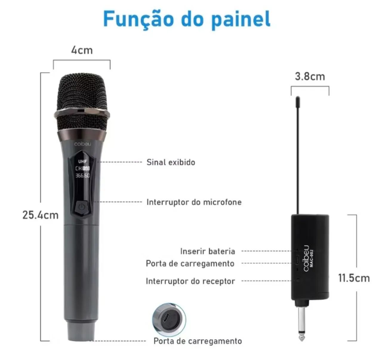 MICROFONE DUPLO SEM FIO ORIGINAL. - Foto 2