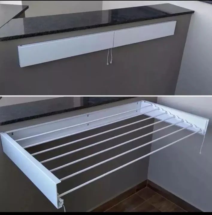 Varal de teto retrátil para roupas - prático e moderno! - Foto 2