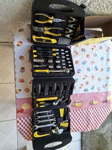Ferramentas manuais, kit com maleta 117 peças, na embalagem lacrada  - Foto 5