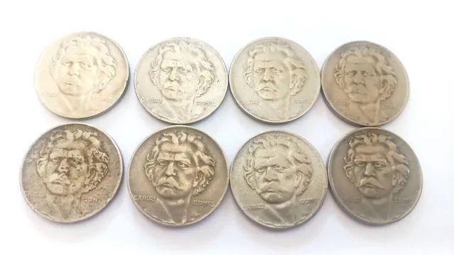 Lote de 8 moedas de 300 réis de níquel série personalidades ilustres Carlos Gomes - Foto 4