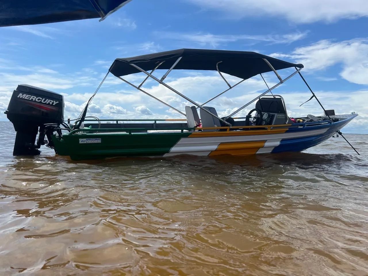 Lancha alumínio Mercury 40HP 2T Motor de Popa - Foto 4