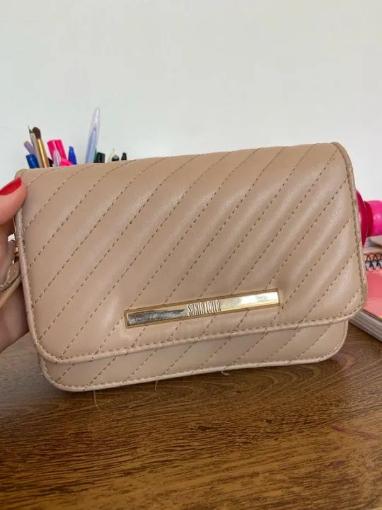 Bolsa Santa Lolla de Ombro Bege - Foto 3