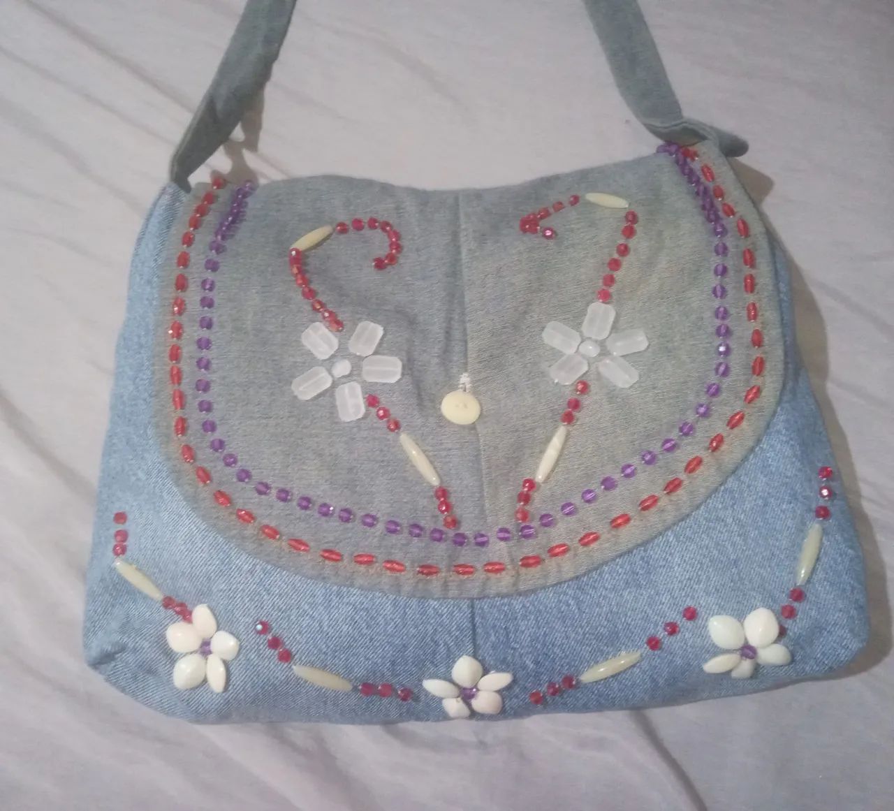 Bolsa de Ombro Jeans azul Feminino  - Foto 4