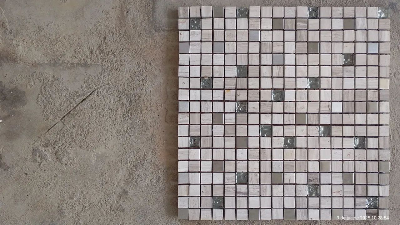 Pastilhas tipo Mosaico, Vidro, Metal
