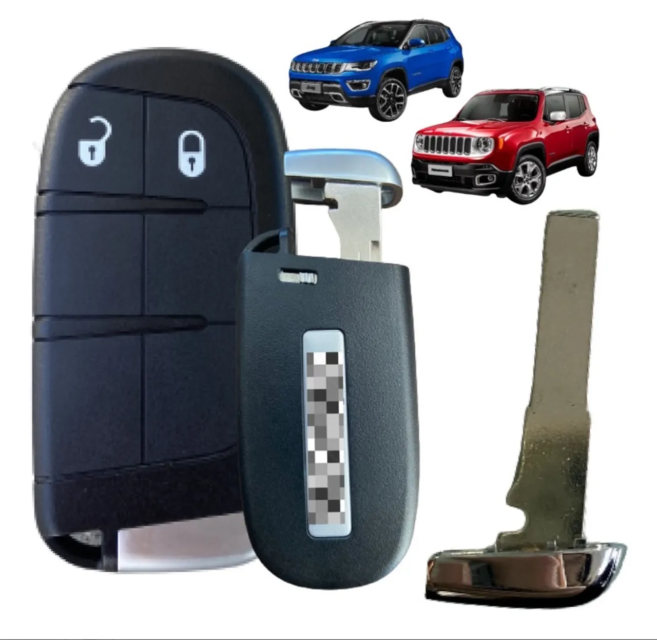 Chave canivete Jeep Compass e Renegade com 2 botões