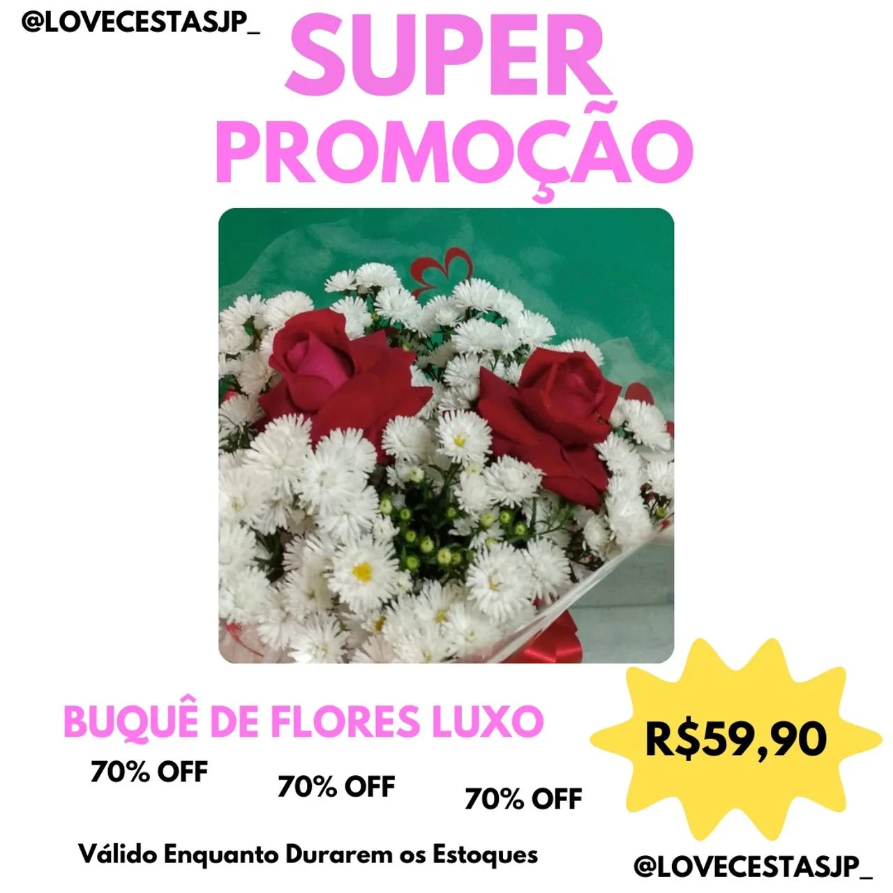 Buquê de Flores Luxo - 70% OFF!