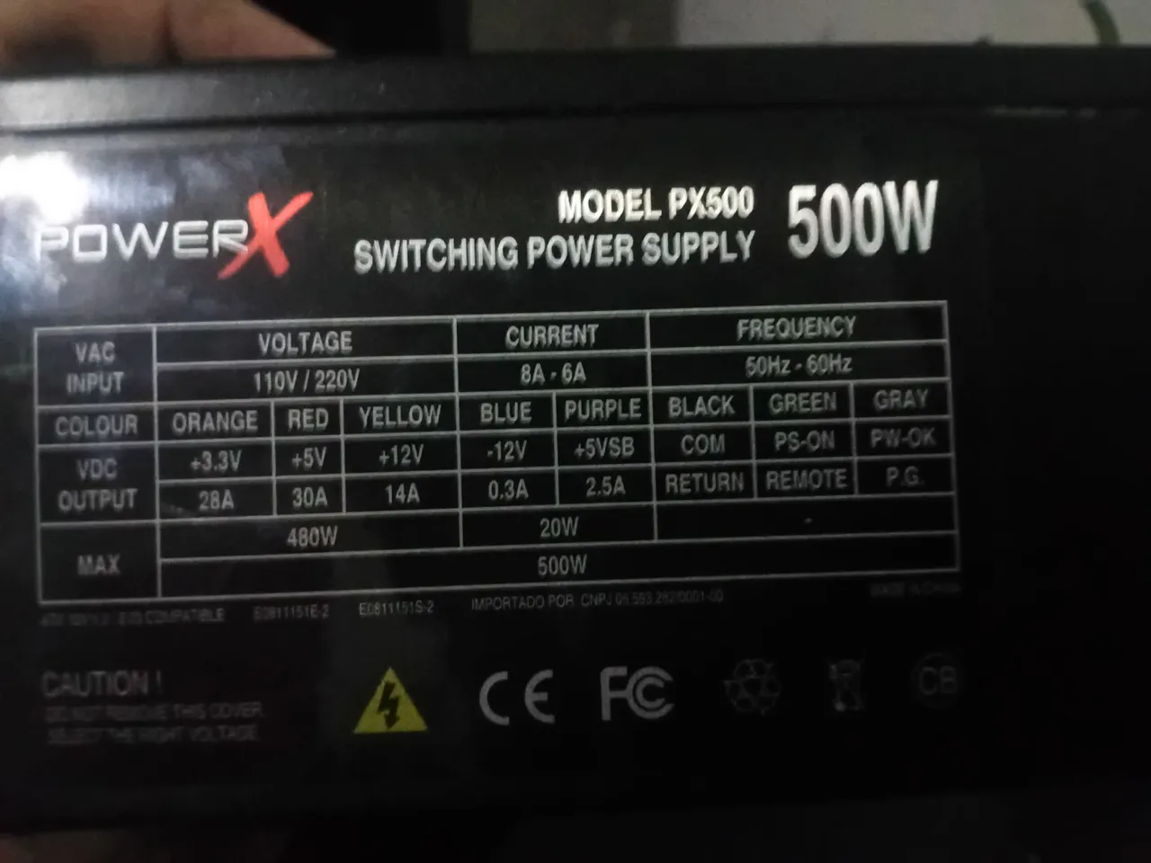 Fonte Power X PX500 500W