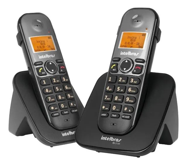 KIT TELEFONE SEM FIO TS 5122 PRETO INTELBRAS