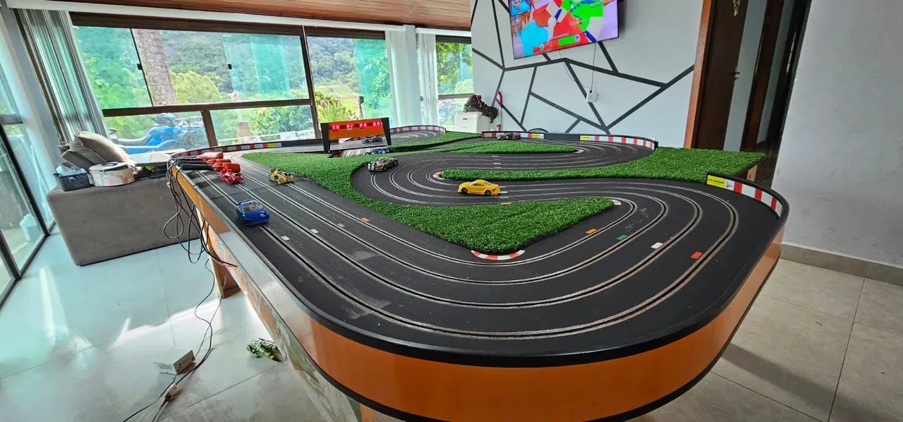 Autorama profissional com pista em madeira