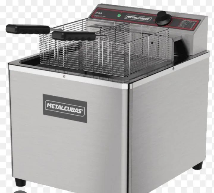 NZ. Fritadeira elétrica água e óleo 18 litros bancada 5.500w 2 cestos METALCUBAS 