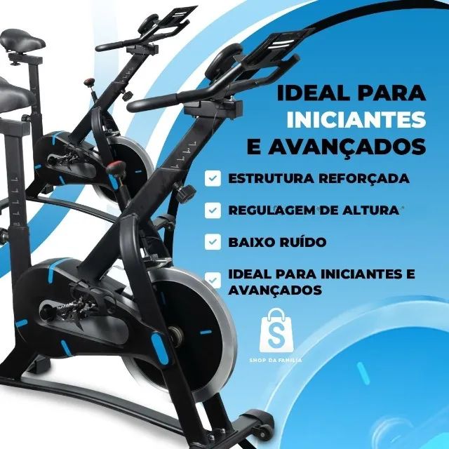 Bicicleta Ergométrica Fitness 13kg Inércia Para Cardio E Musculação Com Base Cor Preto E A - Foto 3