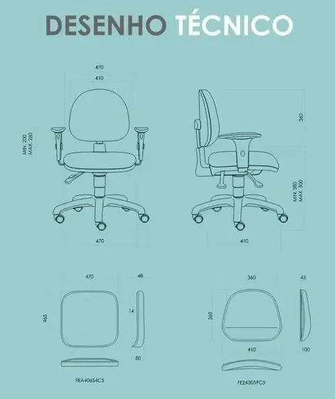 Cadeira de Escritório Executiva Ergonômica com braços N17 ABNT  - Foto 3