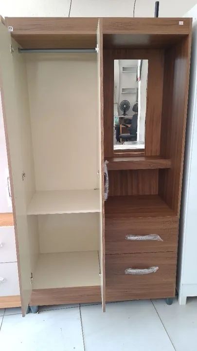 Guarda-roupa solteiro com espelho ENTREGA GRÁTIS NO MESMO DIA 