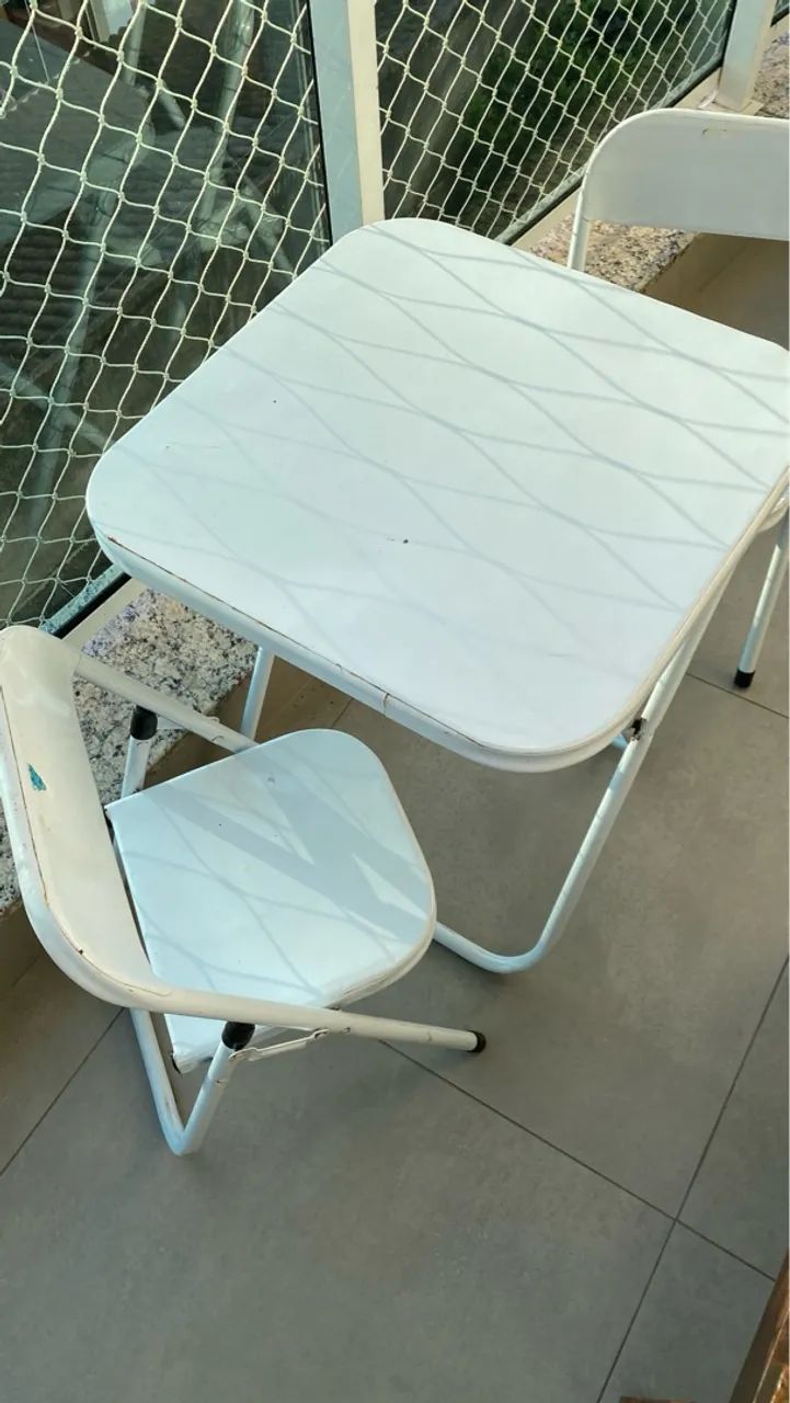 Conjunto Mesa e Cadeiras Infantil - Branco - Foto 5