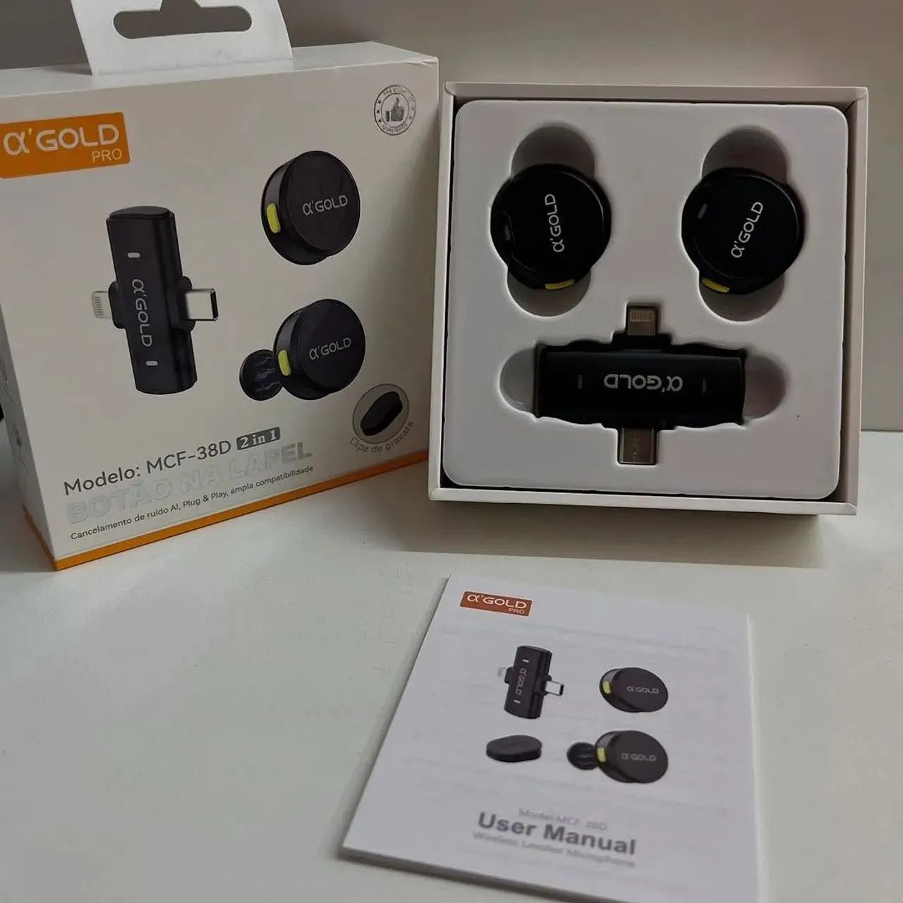 microfone de lapela sem fio da marca A'GOLD original  - Foto 3