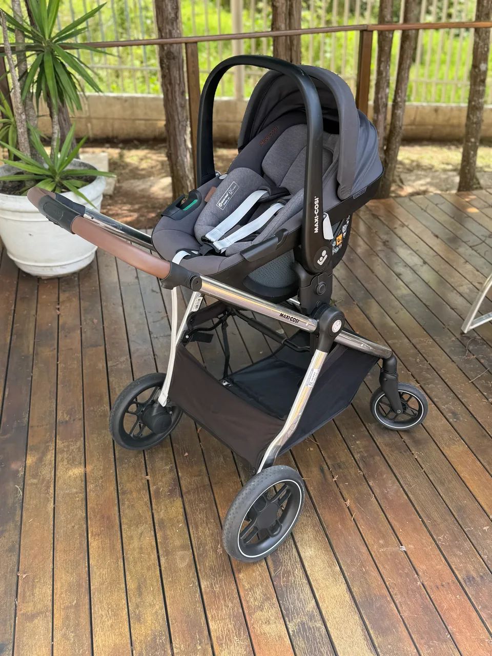 Carrinho de bebe ts anna luxe trio com bebe conforto pebble 360 twillic grey maxi cosi