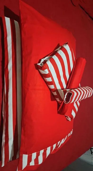 Jogo Americano Crochê Vermelho - 4 Peças - Foto 5