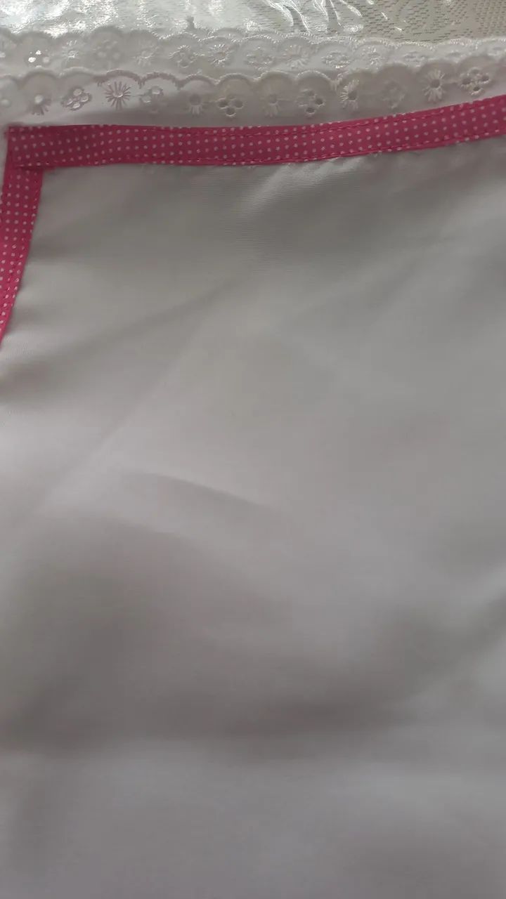  Lençol   para carrinho  para bebê com detalhes em poá - Foto 2