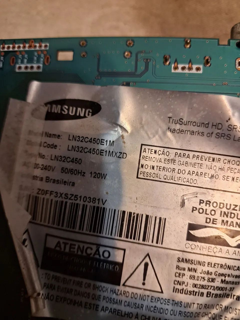 Placa Principal samsung lm32c450e1mxzd - Foto 3