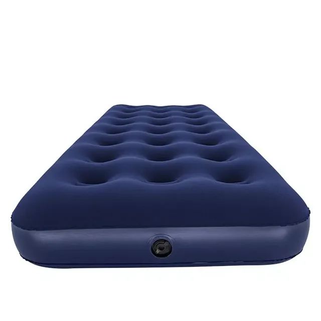 Colchão Solteiro  Azul Inflável Camping 150kg + Bomba Ar  - Foto 2