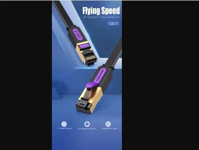 Cabo de Rede Gamer Cat7 Alta Qualidade 3 Metros Vention RJ45 600mhz 10gbps Blindado - Foto 6