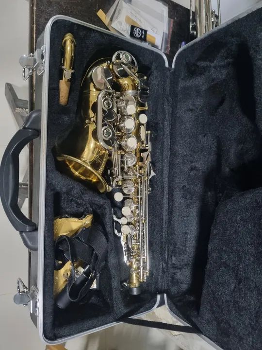 Sax Soprano Curvo Sib Novo - Foto 2