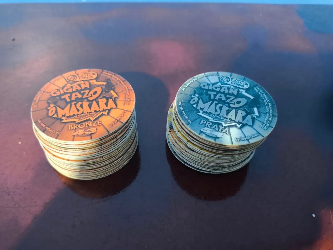 Coleção lote tazos  Gigan Tazo Máscara. Ouro prata e bronze 55 und