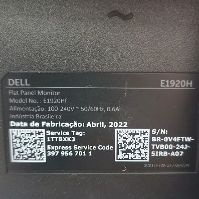 Monitor Dell E1920Hf TOP!!!64308010496001121