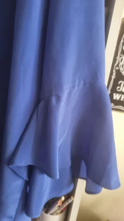 Bata de seda azul cobalto - plus size  - Foto 3