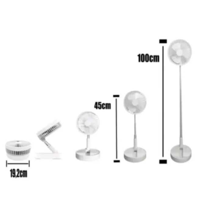 Ventilador portátil 5 Hélices - de mesa e chão<br>USB recarregável dobrável - Foto 3