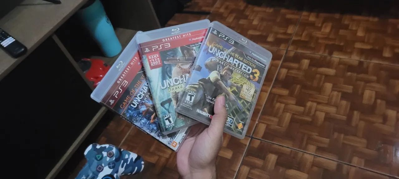 Uncharted 1,2 e 3 ps3 mídia física original 