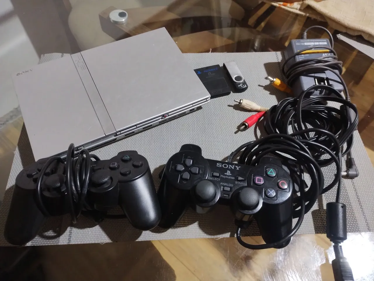 PS2 prata completo (defeito no leitor)