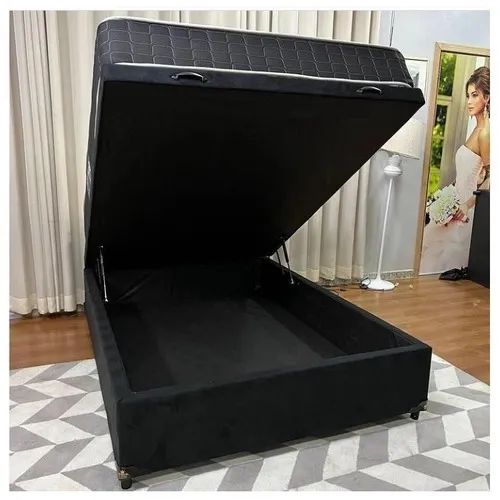 Cama casal box baú com molas linha Confort 12 parcelas R$ 129.00