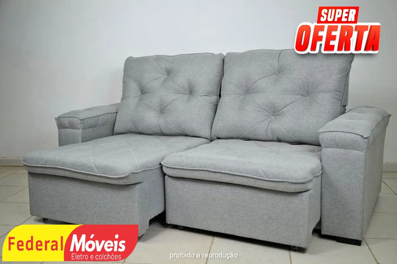 Sofá Retrátil e Reclinável D33 2,25m Novo - Promoção!
