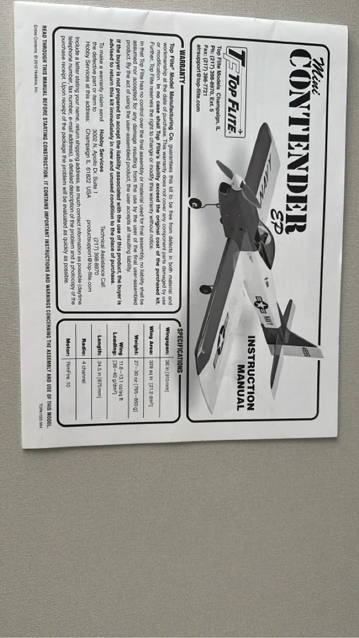 Aeromodelo Mini Contender EP U.S. Navy/Air Force - Foto 4