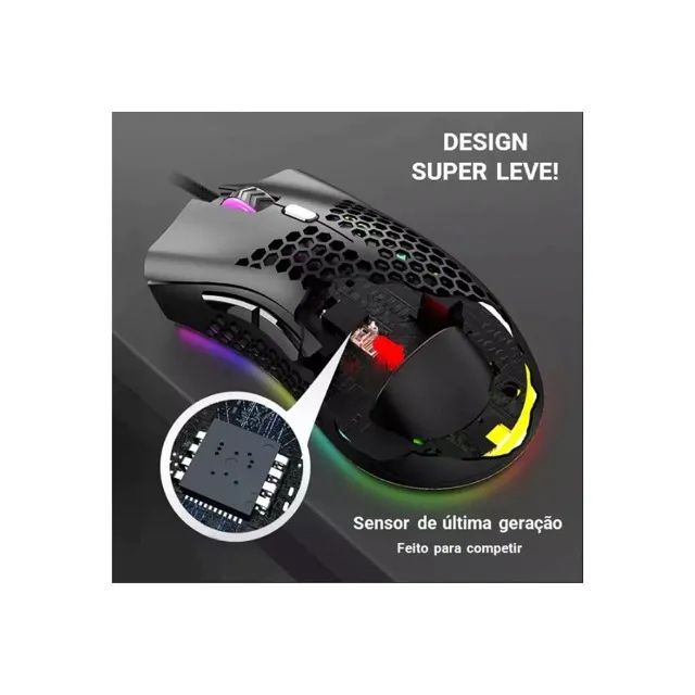 Mouse Gamer Knup Mu007 7200dpi Preto Com Fio Alta Precisão - Foto 3
