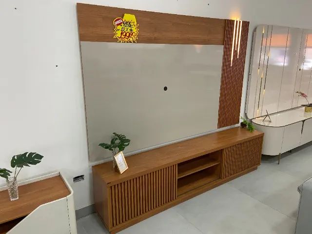 Rack + Painel com LED e Lateral Ripada - Design Sofisticado por 12x de R$ 199,90! - Foto 2