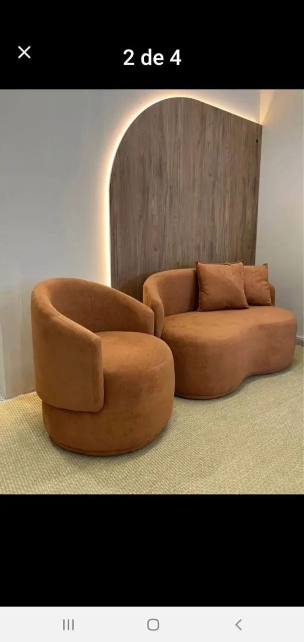 Conjunto Sofá Orgânico + 2 Poltronas64169929756289120