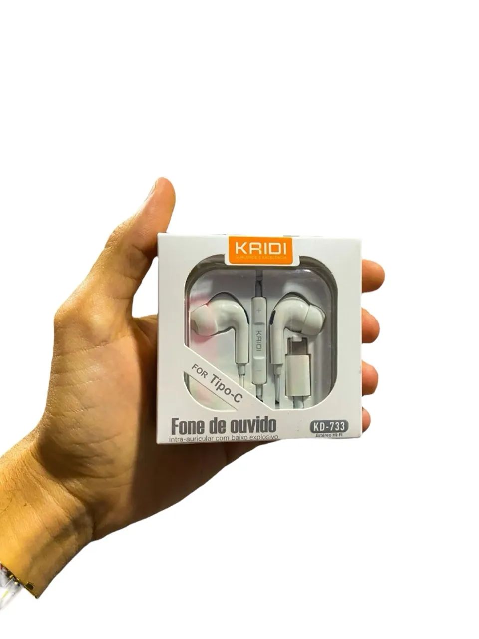 Fone de Ouvido Intra-auricular KAIDI Tipo-C