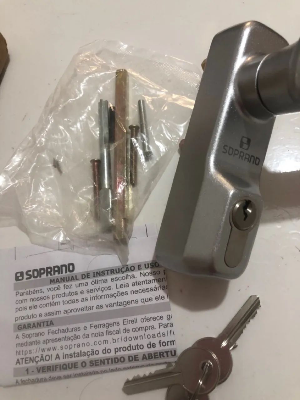 Fechadura Para Barra Antipânico 5124 Prata C/ Chave Soprano - Foto 3