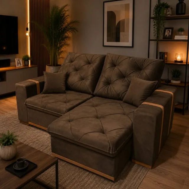 SOFÁ RETRÁTIL E RECLINÁVEL MJ126 2,20M. PRONTA ENTREGA. - Foto 5