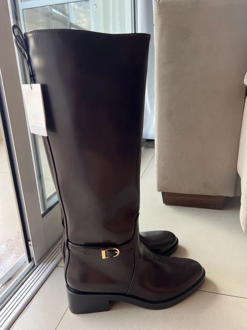 Bota Zara Couro 