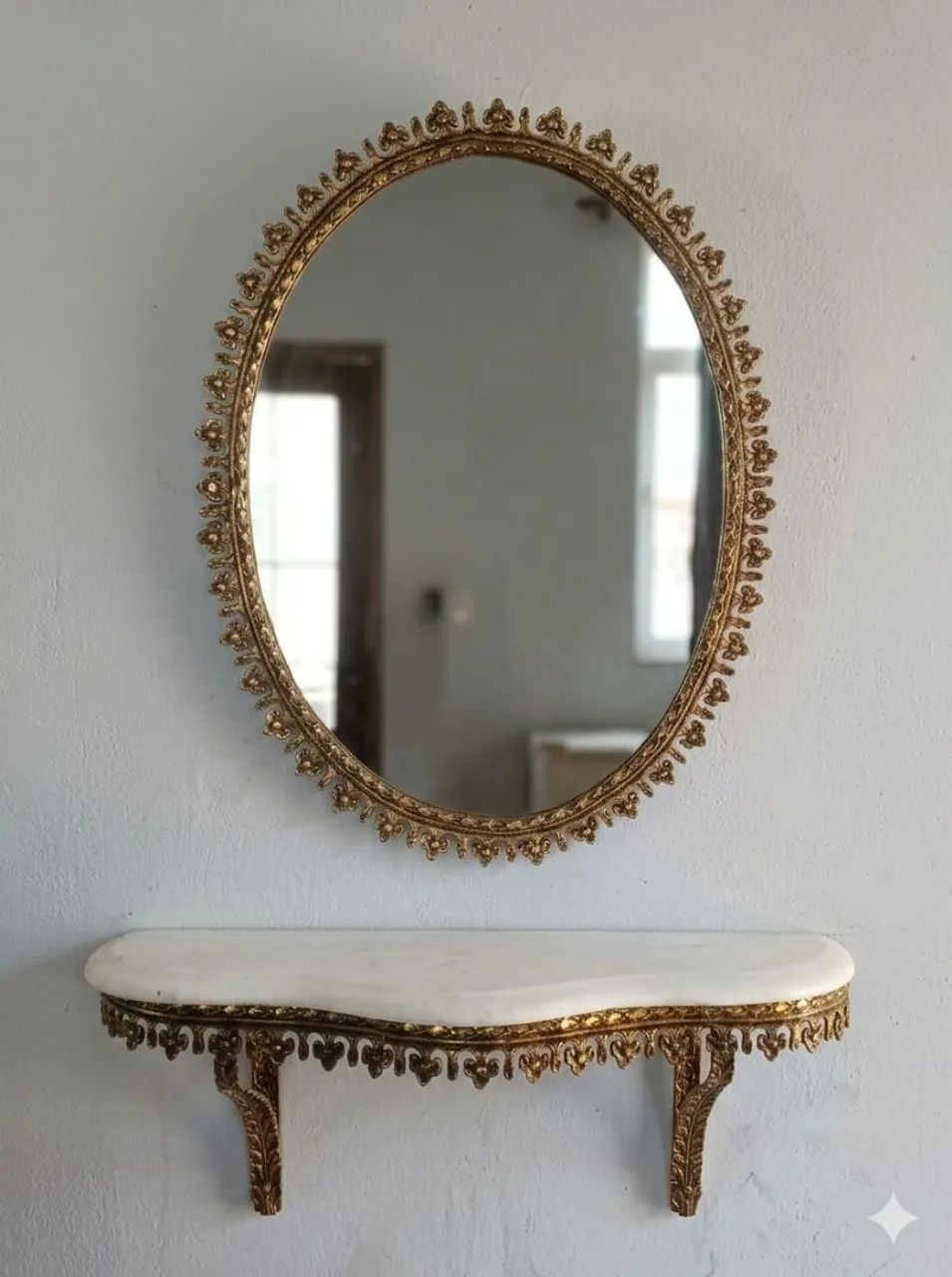 Lustre, abajur e penteadeira em bronze - Foto 2