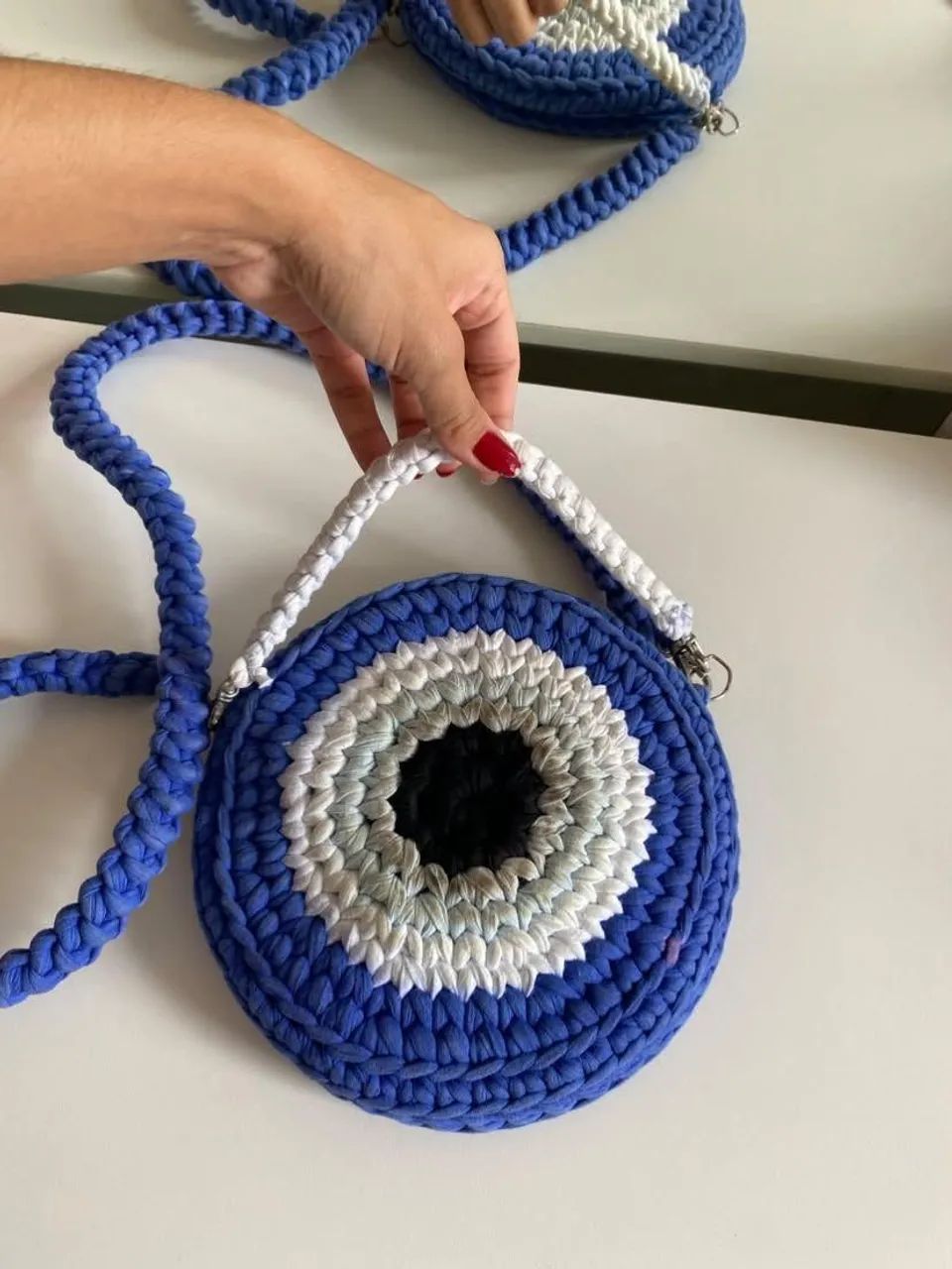 Bolsa Olho Grego crochê  - Foto 2